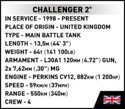 Britský hlavní bojový tank Challenger II COBI 2627 - Armed Forces 1:35