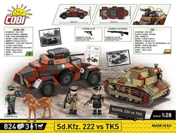 Německé obrněné vozidlo Sd.Kfz. 222 vs polský lehký tank TKS (září 1939 ) COBI 2656 - Limited Edition WW II 1:28