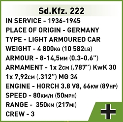 Německé obrněné vozidlo Sd.Kfz. 222 vs polský lehký tank TKS (září 1939 ) COBI 2656 - Limited Edition WW II 1:28