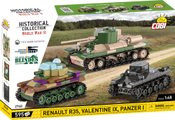 Set tanků Renault R35, Valentine IX a Penzer I COBI 2740 - World War II