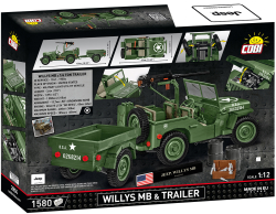 Americký ozbrojený terénny automobil Jeep Willys MB s prívesom M-100 COBI 2804 - World War II 1:12