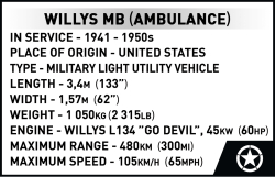 Americký zdravotnický terénní automobil Jeep Willys MB COBI 2806 - World War II