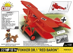 Německý trojplošný stíhací letoun FOKKER DR.1 Rudý Baron COBI 2996 - Great War 1:32