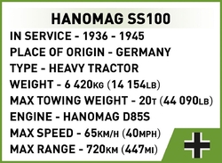 Německá balistická řízená střela V-2 & Nákladní tahač s přívěsem Hanomag SS-100 COBI 3119 Limited Edition WW II 1:35