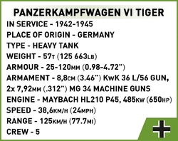 Německý tank Panzerkampfwagen VI TIGER COBI 3122 - Limited Edition WW II 1:35