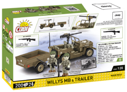 Americký ozbrojený terénní automobil Jeep Willys MB & Trailer COBI 3132 - World War II 1:35