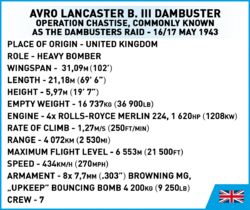 Britský ťažký bombardér AVRO Lancaster B. III Dambuster COBI 5758 - Executive Edition WW II 1:48