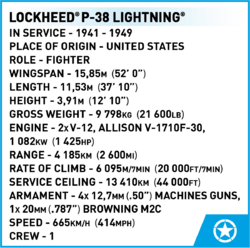 Amerikanischer Jagdbomber Lockheed P-38 Lightning COBI 5882 - Zweiter Weltkrieg 1:48