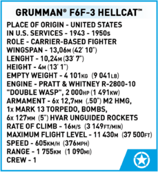 Americký palubní stíhací letoun Grumman F6F HELLCAT COBI 5883 - World War II 1:48