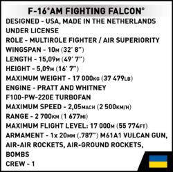 Americký víceúčelový stíhací letoun F-16 AM Fighting Falcon COBI 5893 - Armed Forces 1:48