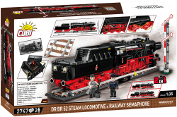 Steam locomotive DR BR 52 with tender and signal COBI 6287 - Historical Collection 1:35