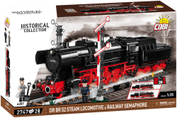 Steam locomotive DR BR 52 with tender and signal COBI 6287 - Historical Collection 1:35