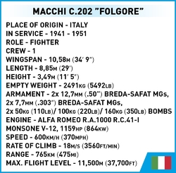 Italský stíhací letoun Macchi MC.202 Folgore COBI 5760 - World War II 1:32