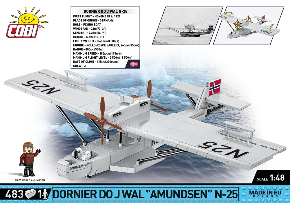 Německý létející člun Dornier DO J WAL N-25 COBI 1384 - Historical Collection 1:48