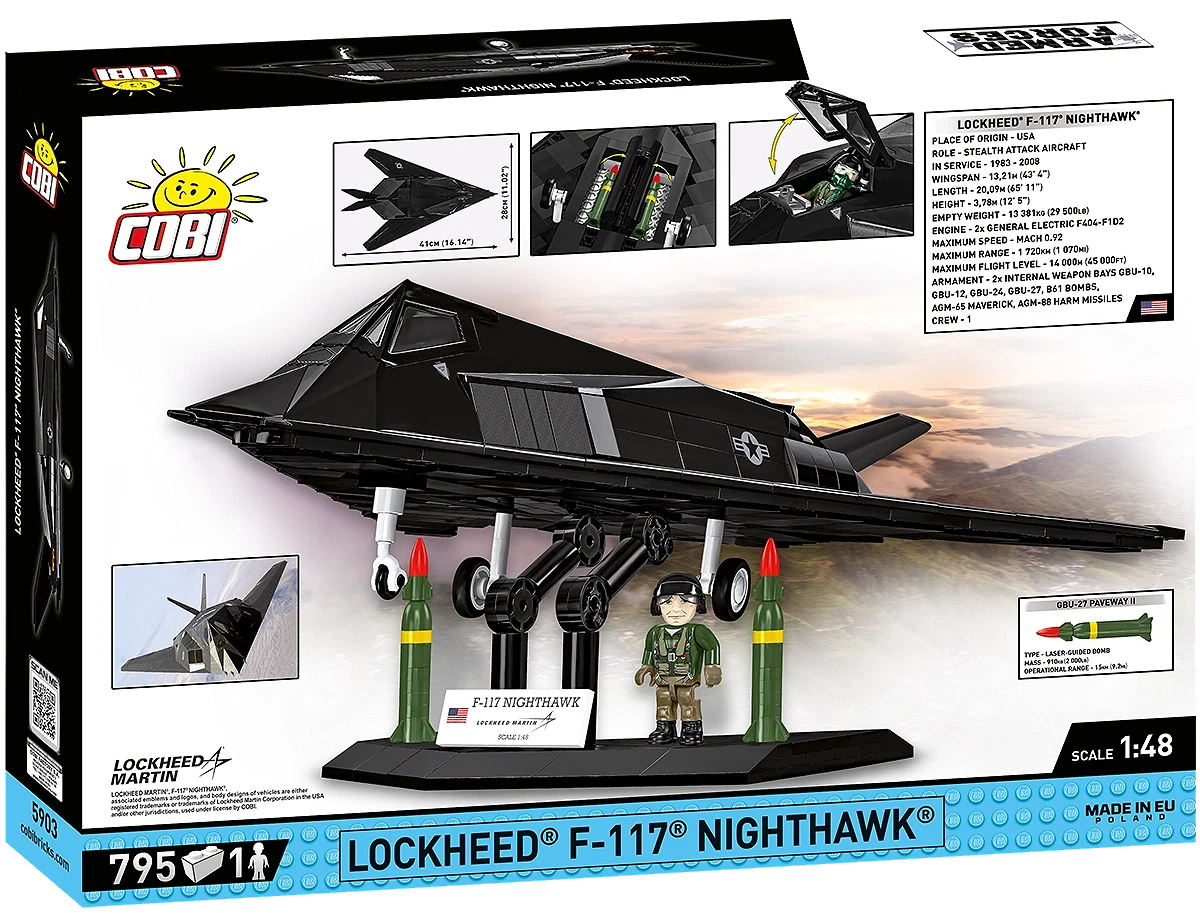 Americký útočný letoun Lockheed F-117® Nighthawk COBI 5903 - Armed Forces 1:48